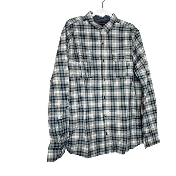 Alesbury Gray Plaid Long Sleeve Button Down Shirt NWT Men’s Large Tall - Picture 2 of 9